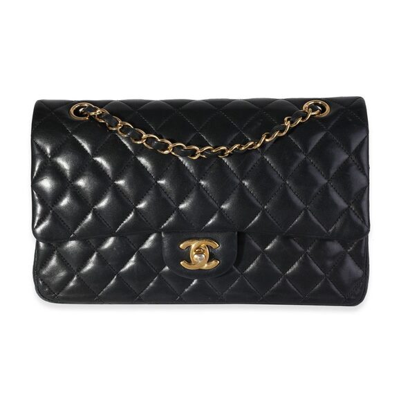 Chanel Black Quilted Lambskin Medium Classic Double Flap Bag - Picture 1 of 8